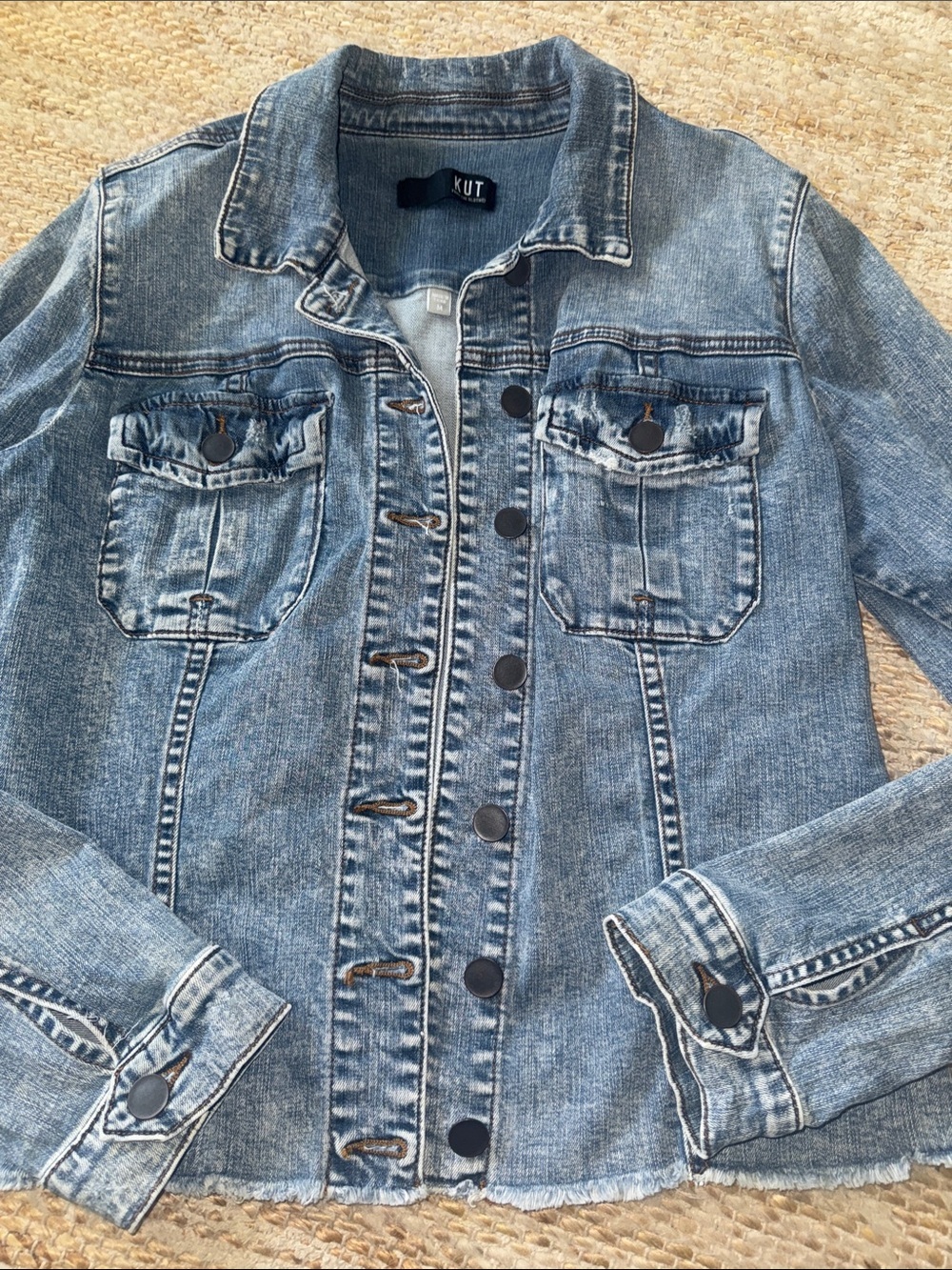 Kut from the Kloth Light Blue Denim Jean Jacket - Picture 3 of 7
